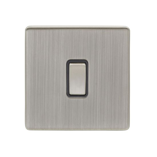 10A 1 Gang 2 Way Switch Satin Nickel Black