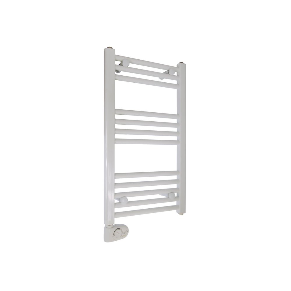150W White Heated Towel Rail with Thermostat