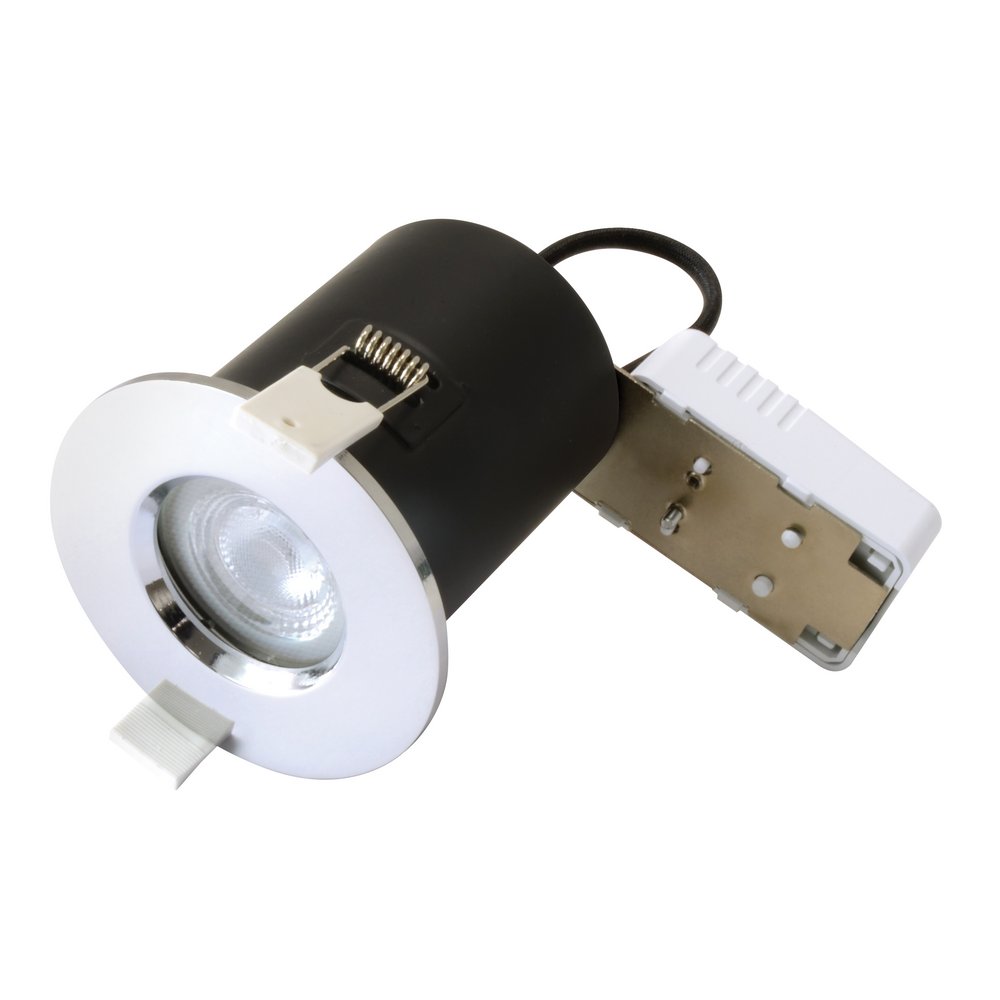 IP65 WATERPROOF BATHROOM KITCHEN FIXED FIRE RATED GU10 DOWNLIGHT FITTING CHROME 