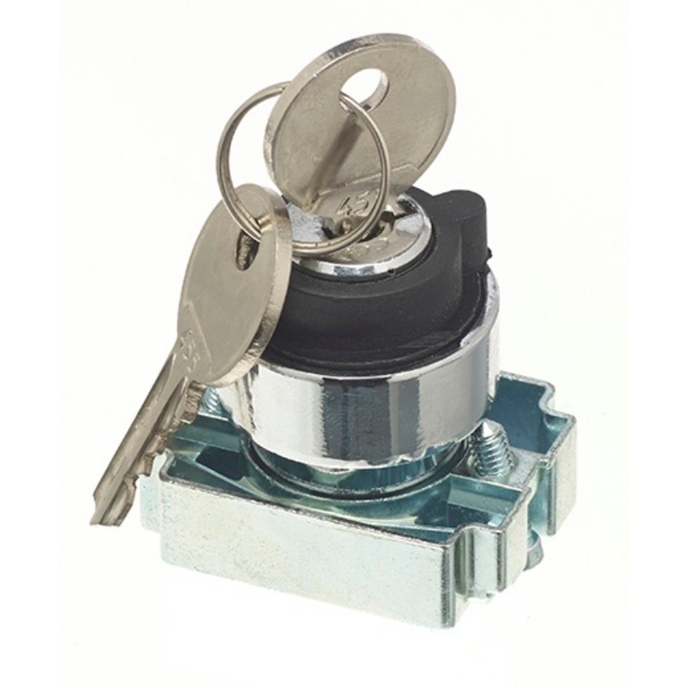 22.5mm Metal Key Operated Selector Switch, 2 Position 'Centre Off', IP65