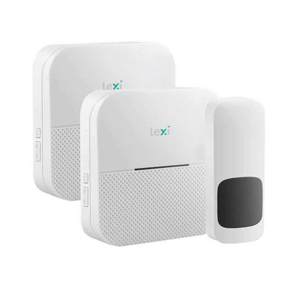 Twin PlugIn/Portable Wireless Door Chime, 300m, White