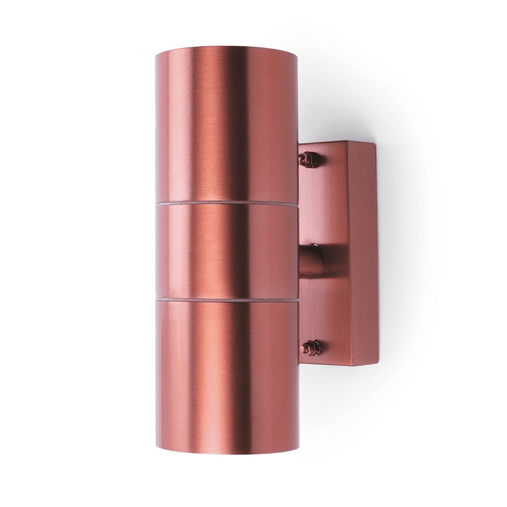 Coral Up/Down Wall Light, GU10, IP44, Copper