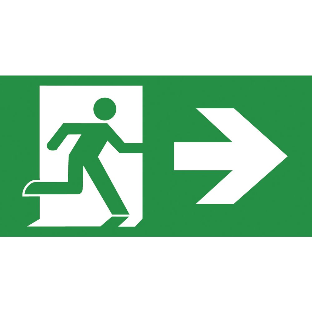 Emergency LED Exit Box Legend - Running Man Arrow Right