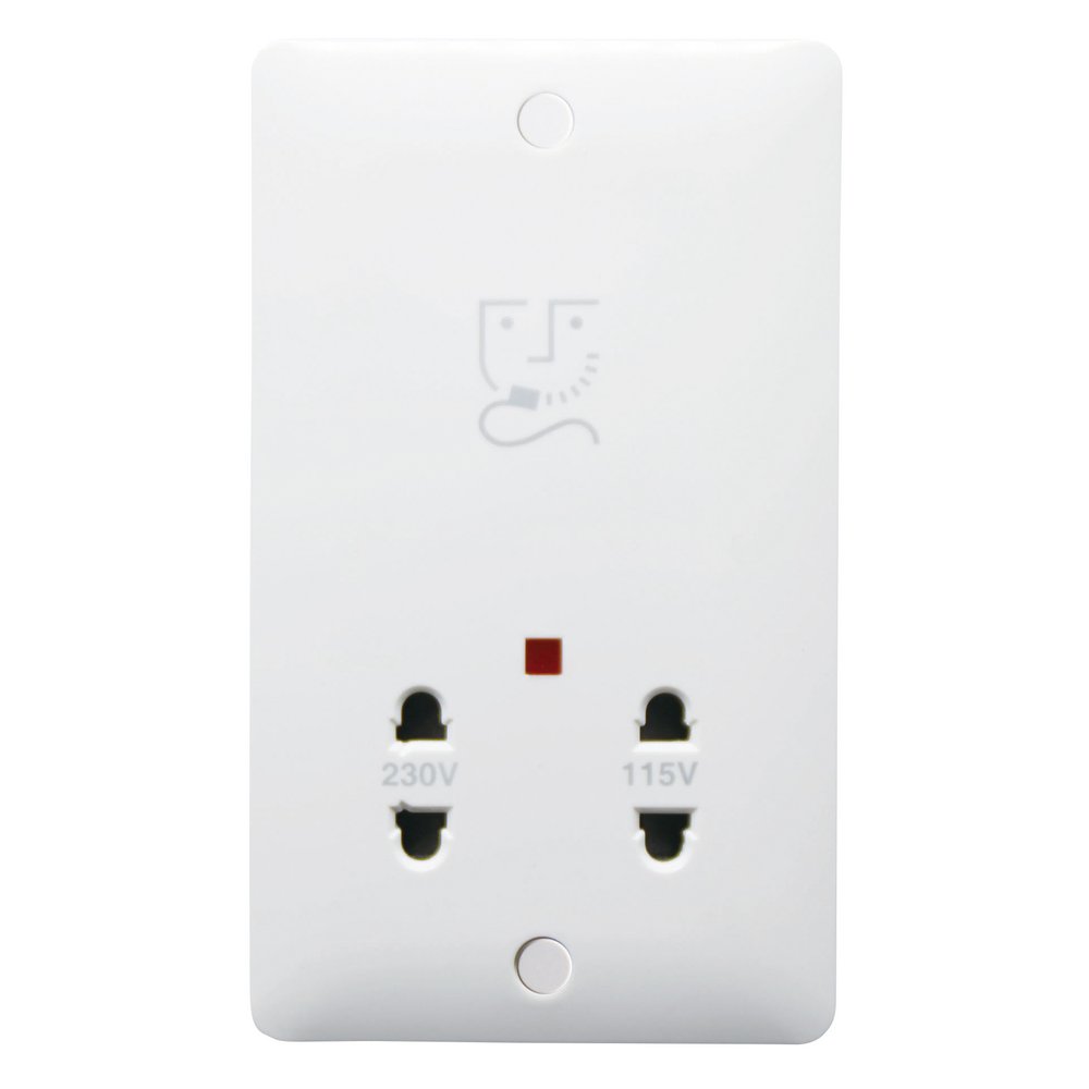 115/230V Dual Shaver Socket White