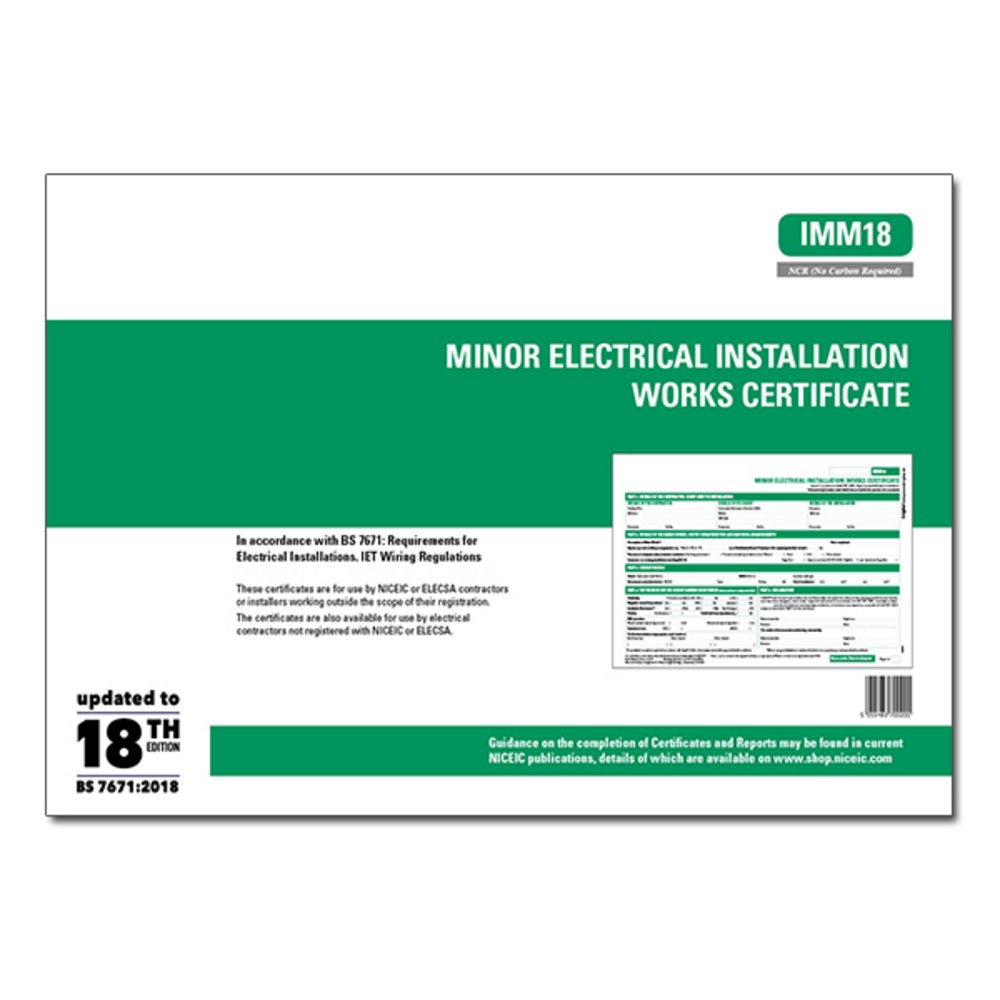 21th Edition Minor Electrical Installation Works Certificate - IMM21 In Minor Electrical Installation Works Certificate Template