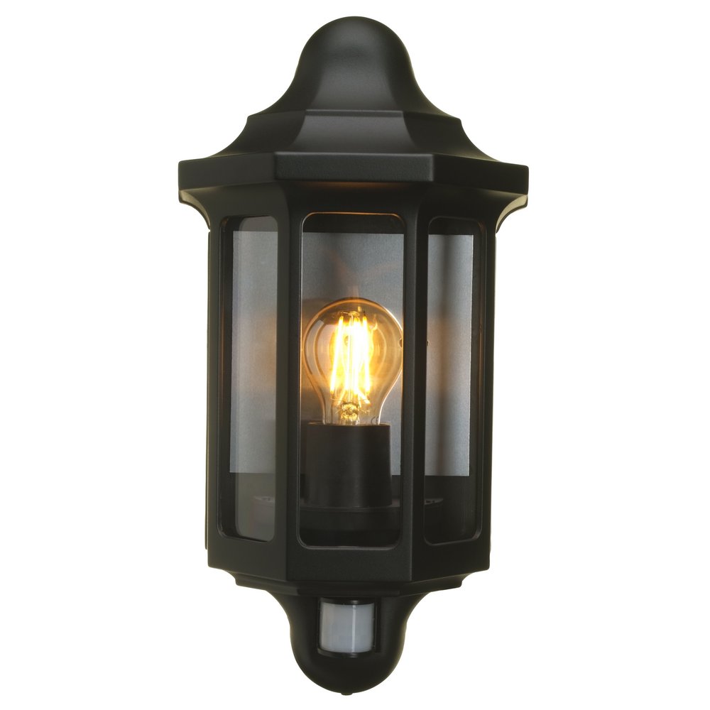 Corniche Half Wall Light, E27 (Lamp Not Included), Black, Aluminium