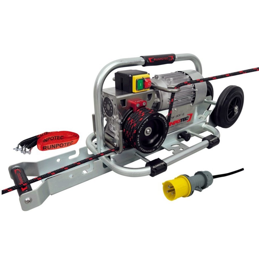 Cable Pulling Winch for Horizontal Cable Pulling, 800kg, UK Power Plug  (Type D), 115V, IP44