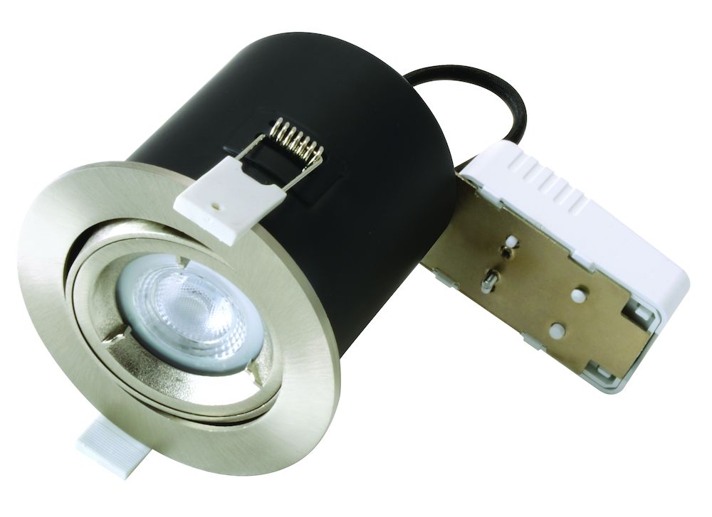 FireRated Downlight Tilt GU10 IP20 Satin Chrome