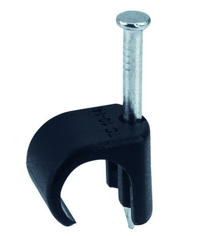 On1shelf Heavy Duty Round Black Cable Clips – Nail Type K – Trade Box (130-500 Count)