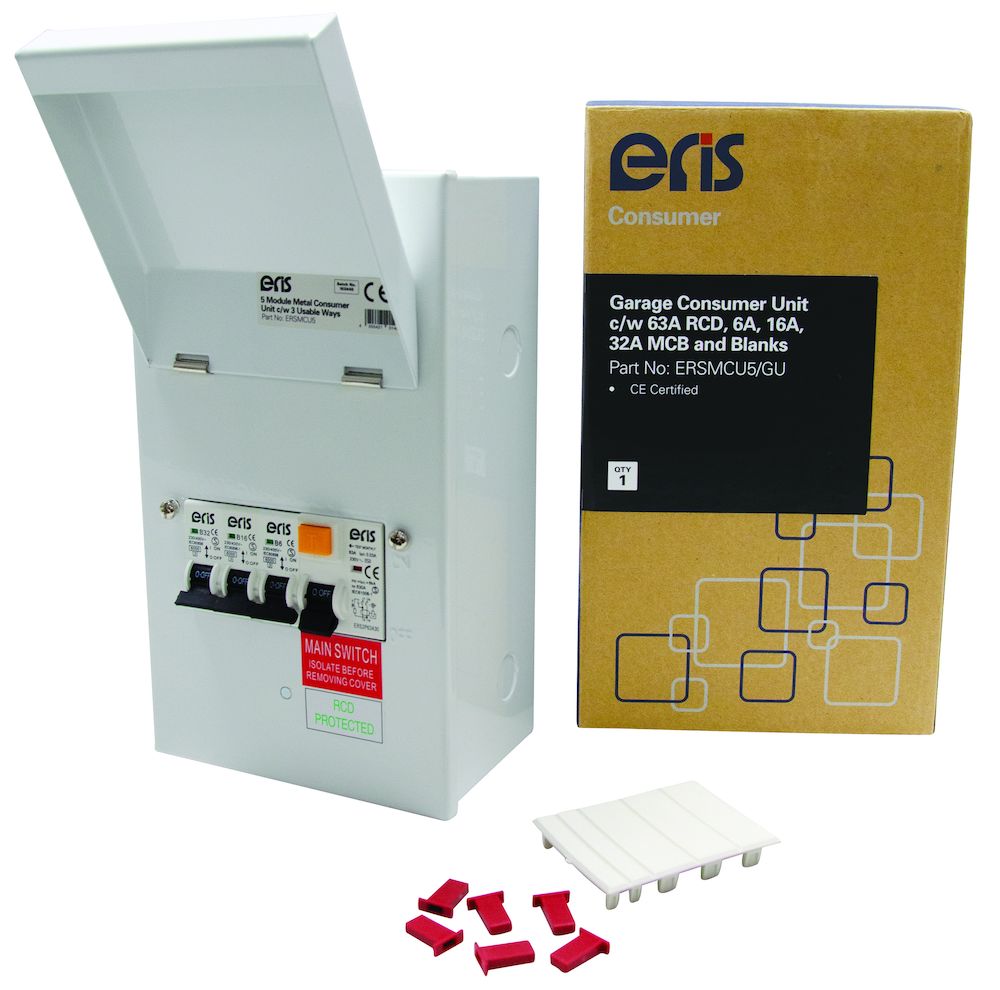 5 Module Garage Consumer Unit, 63A