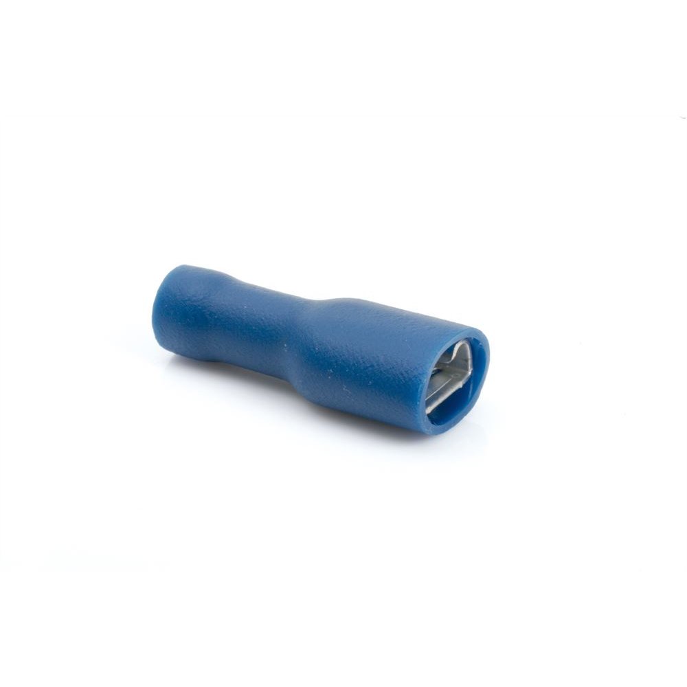 Fully Insulated Female Push-on Terminal, 1.5mm² - 2.5mm², 6.3mm, Blue ...