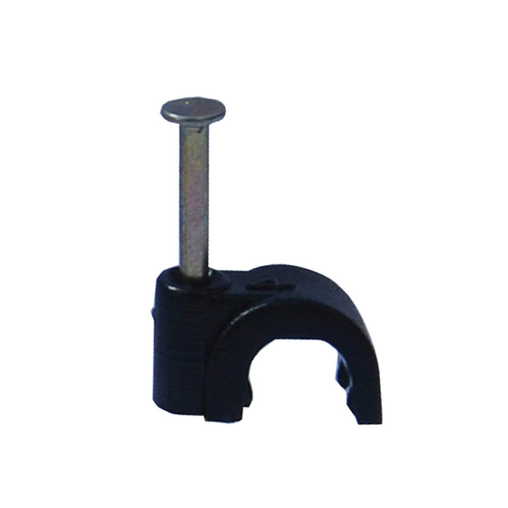 10mm Round Cable Clip Black [Pack of 100]