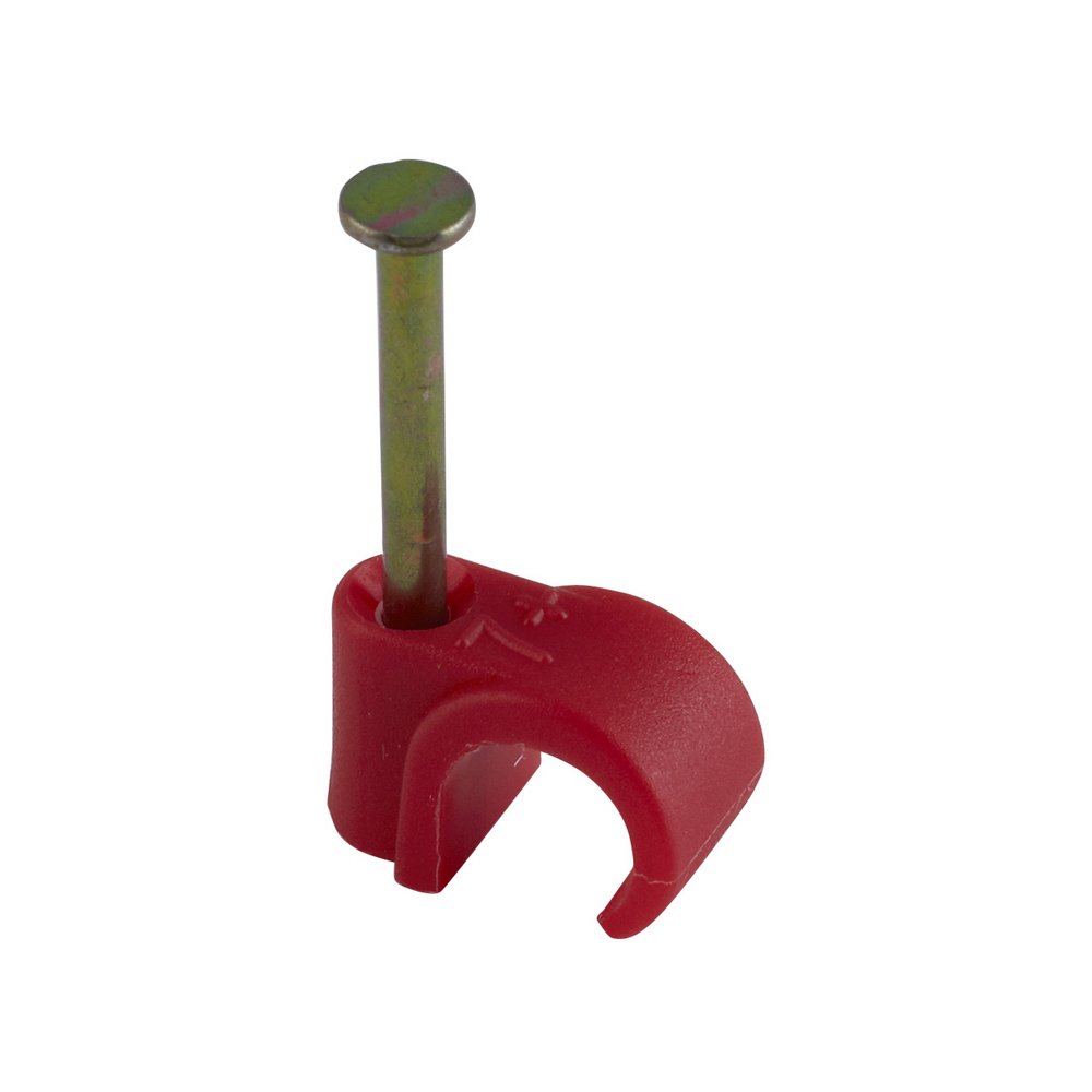 9mm - 11mm Round Plus Cable Clip - Red [Pack of 100]