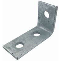 Show details for  Right Angle Bracket, 3 Hole, Steel
