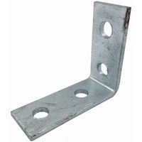 Show details for  Right Angle Bracket, 4 Hole, Steel