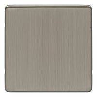 Show details for  1 Gang Blanking Plate - Satin Nickel/White