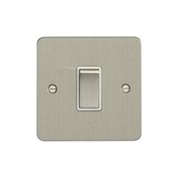 Show details for  1 Gang 10A 2 Way Switch - Satin Stainless Steel/Black