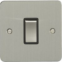 Show details for  10A Intermediate Switch, 1 Gang, Satin Stainless Steel, Black Trim, Enhance Flat Plate Range