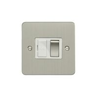 Show details for  13A 1 Gang Switched Fuse Spur - Satin Stainless Steel/White