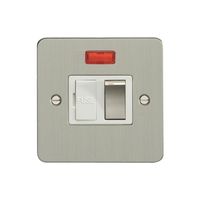 Show details for  Satin Steel Finish Enhance Flatplate Range 13A Switched Connection Unit Neon White Inserts