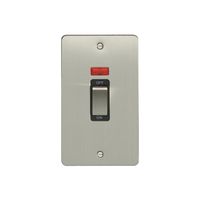 Show details for  45A 2 Gang DP Cooker Switch - Satin Stainless Steel/Black