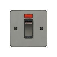 Show details for  45A 1 Gang Cooker Switch - Satin Stainless Steel/Black