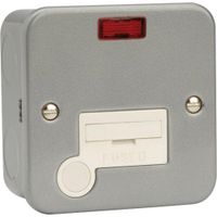Show details for  Metal Clad 13A Unswitched Spur with Neon and Flex Outlet, 1 Gang,  Grey, White Trim, Essentials Range