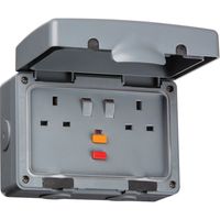Show details for  13A RCD Switched Socket, 2 Gang, IP66, Grey