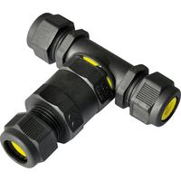 Show details for  16A Weatheproof 3 Way Cable Connector, 3 Pole, IP68, Black