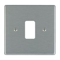 Show details for  Grid Fix Aperture Plate with Grid, 1 Gang, Satin Steel