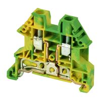 Show details for  Feed Through Earth DIN Rail Mount Terminal Block, 600V, 2.5mm, Green / Yellow