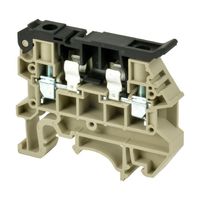 Show details for  Fused Feed Through Din Rail Mount Terminal Block, 12A, 600V, 4mm, Grey