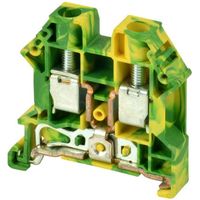 Show details for  Feed Through Earth DIN Rail Mount Terminal Block, 600V, 6mm, Green / Yellow