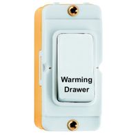 Show details for 20AX Double Pole Rocker Module 'Warming Drawer', White, White Trim, GRID-IT Range