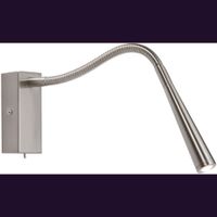 Show details for  1W LED Adjustable Arm Wall Light, 3000K, 65lm, Brushed Chrome, IP20, Madison Range
