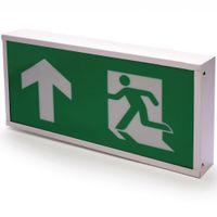 Show details for  2.5W LED Emergency Exit Box with Up Arrow Legend, 6400K, 35lm, White, IP20, Rhine Range