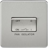 Show details for  10AX 3 Pole Fan Isolator Switch, 1 Gang, Brushed Chrome, Screwless Range