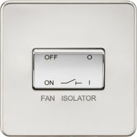 Show details for  10AX 3 Pole Fan Isolator Switch, 1 Gang, Polished Chrome