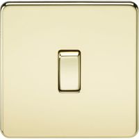 Show details for  10AX 2 Way Switch, 1 Gang, Polished Brass