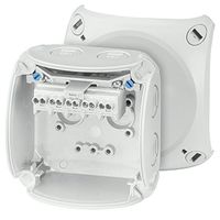 Show details for  Weatherproof Junction Box, 0.75mm²-2.5mm², 93mm x 93mm x 62mm, Polycarbonate, Grey, IP66/IP67/IP69