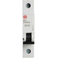 Show details for 25A MCB, 1 Pole, Type B, 230V, 6kA