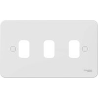 Show details for  Lisse 2 Gang 3 Module Grid Plate - White