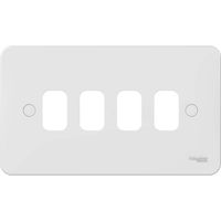 Show details for  Lisse 2 Gang 4 Module Grid Plate - White