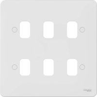 Show details for  Grid Plate, 6 Gang, White, Lisse Range