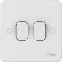 Show details for  Lisse 10A 2 Gang 2 Way Switch - White