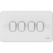 Show details for  10AX 2 Way Plate Switch, 4 Gang, White, Lisse Range
