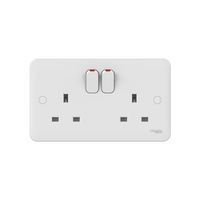 Show details for  Lisse 13A 2 Gang Switched Socket - White