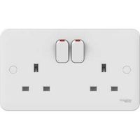 Show details for  Lisse 13A 2 Gang DP Switched Socket - White