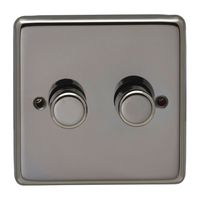 Show details for  Black Nickel Finish S/Steel Plate 2 Gang 2 Way LED Dimmer Switch
