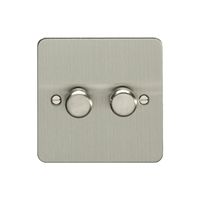 Show details for  2 Gang 2 Way LED Dimmer Switch - Satin Stainless Steel